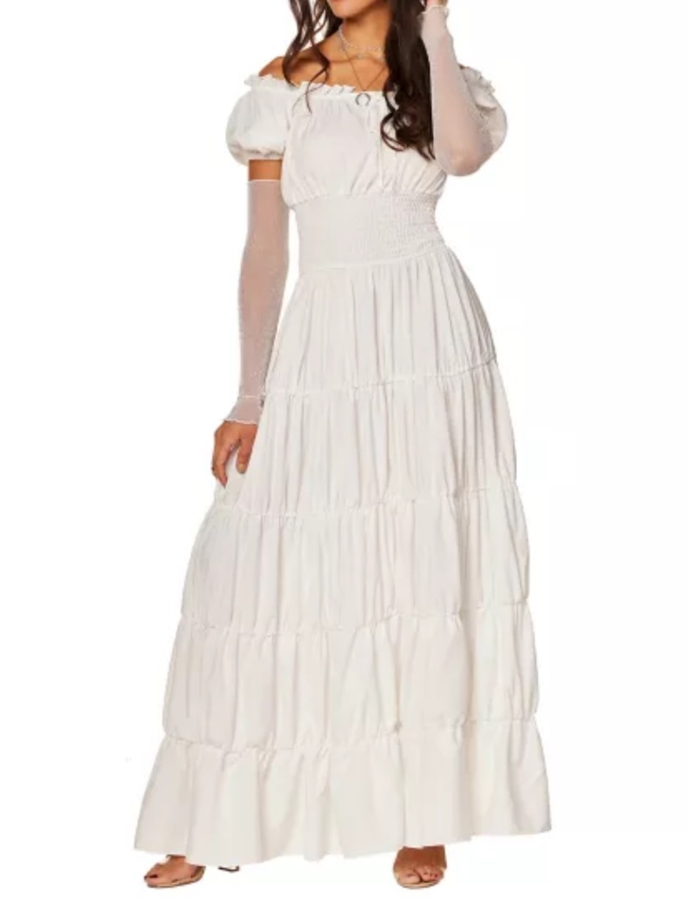 Adults white peasant spirit Halloween dress